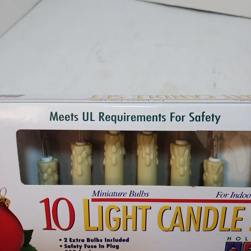 Vintage Christmas 10‎ Light Candle Set Candolier Retro Traditional NEW
